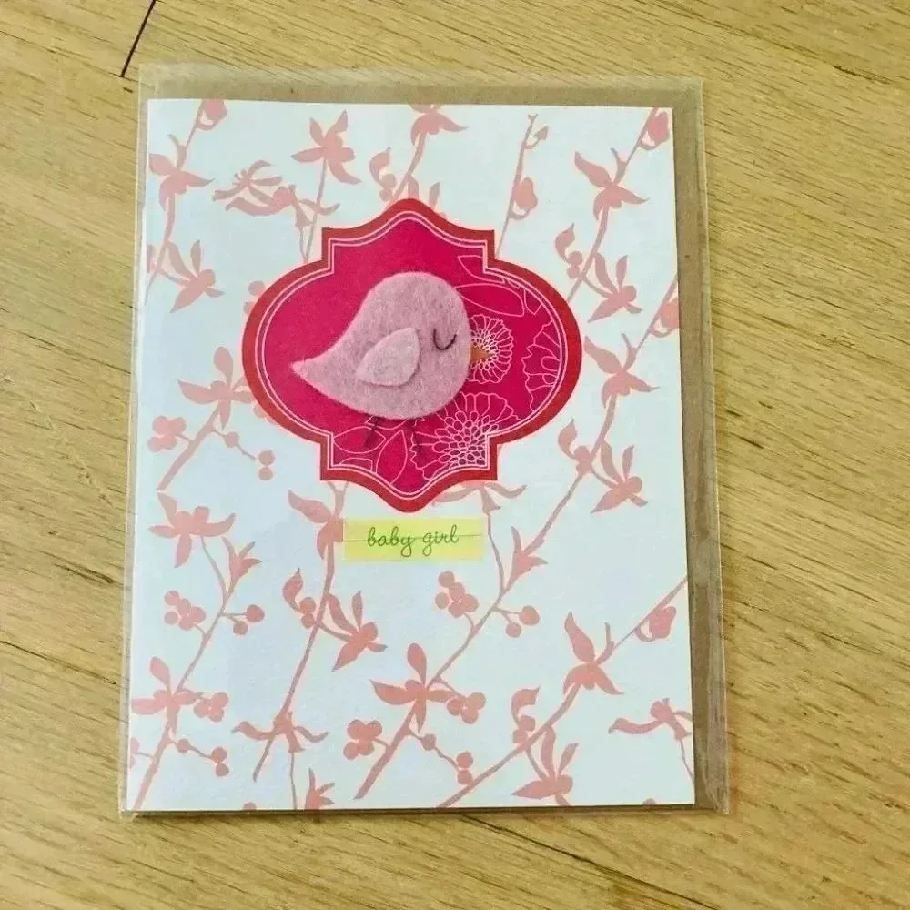 Congratulations 3D Felt Baby Bird Greeting Card